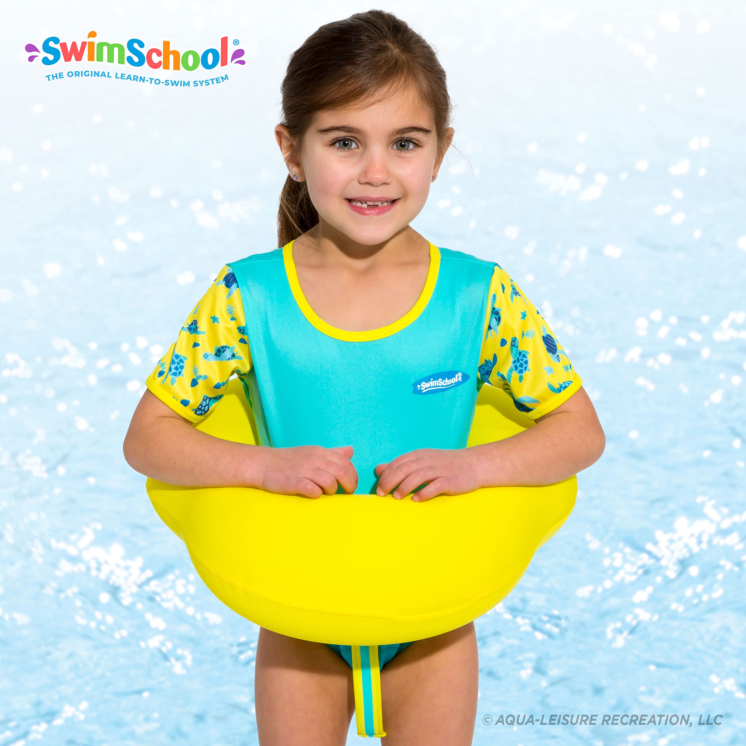 Swimschool Ultra Swim Trainer - Heavy Duty Toddler Swim Vest Floatie - Comfortable Sweater-Fit Design With Adjustable Safety Sea