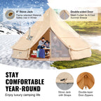 Vevor Canvas Bell Tent, Yurt Tents 4 Seasons 7 M/22.97 Ft, Canvas Tents For Camping With Stove Jack Holds Up To 12 People, Famil