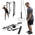Valor Fitness Py-1 Portable Lat Pull Down Machine, Bundle Option Includes Tricep Rope, V Tricep Bar And Triangle Chest Pull Cabl