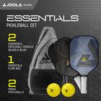 Joola Essentials Pickleball Paddles Set With Reinforced Fiberglass Surface And Honeycomb Polypropylene Core - Pickleball Set Inc
