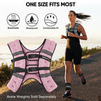 APEXUP 20lbs Weighted Vest Men Women, Weight Vest for Women Workout Equipment for Strength Training Running (Pastel Pink)