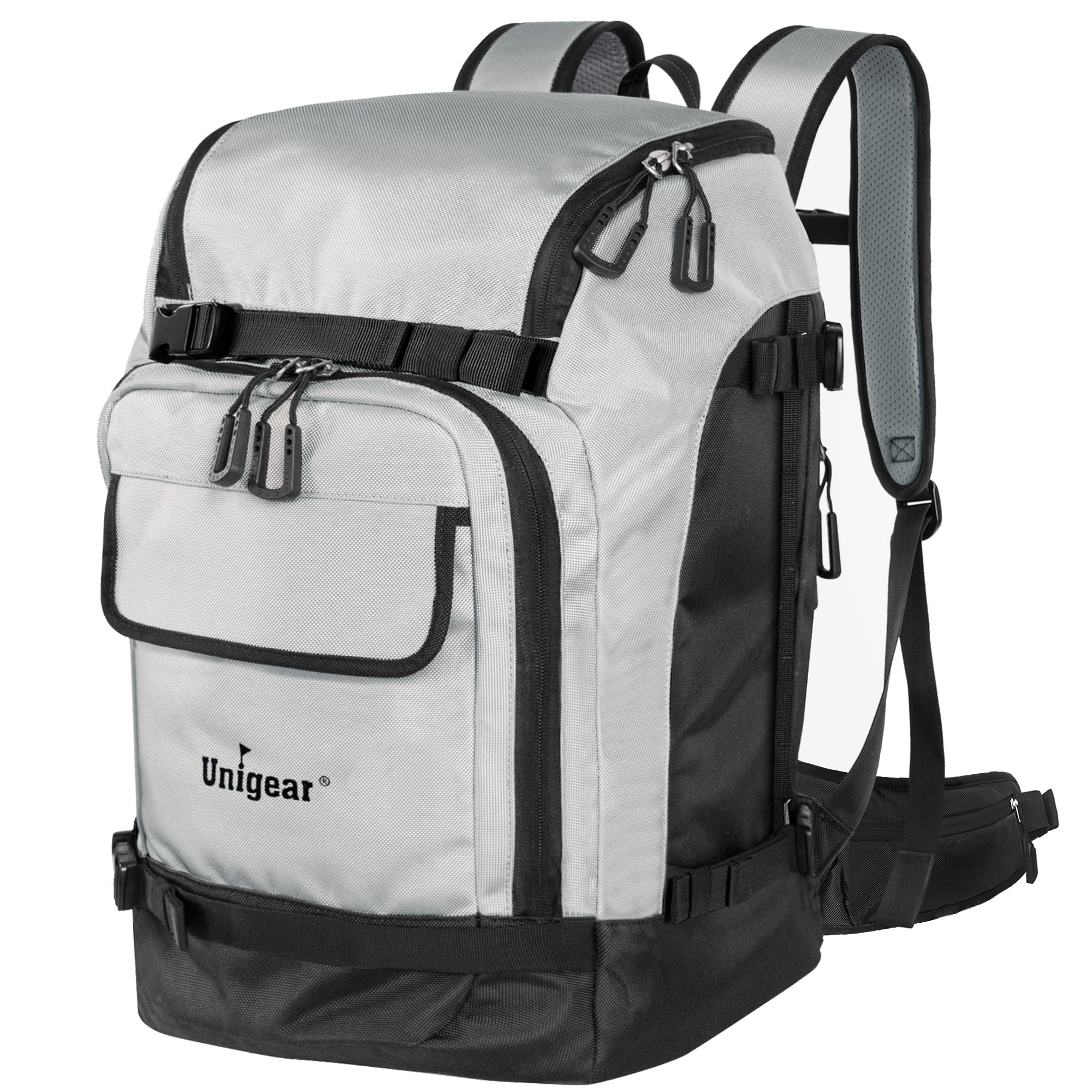 Unigear Ski Boot Bag, 70L Ski Boot Travel Backpack for Ski Helmet, Goggles, Gloves, Skis, Snowboard & Accessories(Silver Gray)