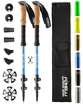 Foxelli Trekking Poles  2-Pc Pack Collapsible Lightweight Hiking Poles, Strong Aircraft Aluminum Adjustable Walking Sticks With 