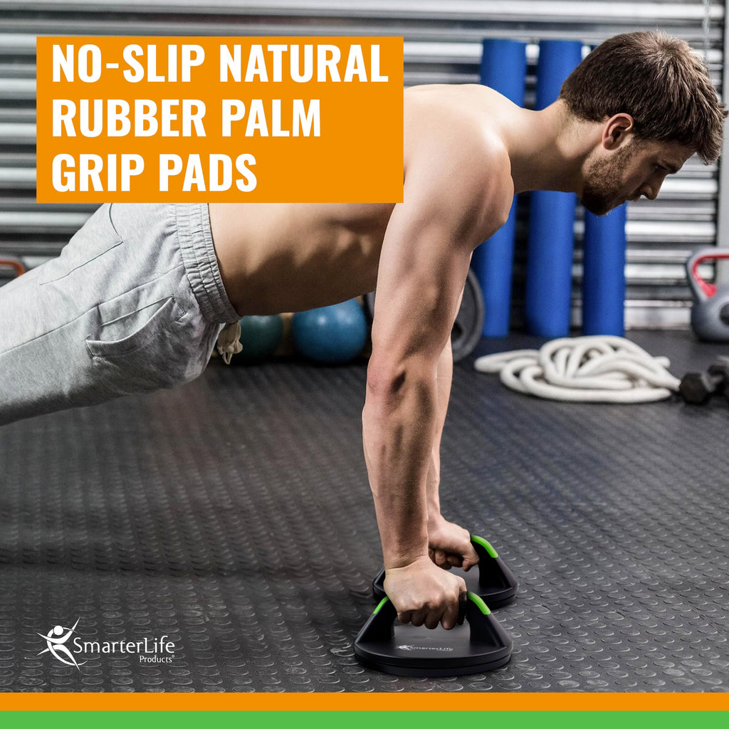 Smarterlife Push Up Bar Set, Pushup Handles For Floor Rotate To Prevent Wrist And Elbow Strain, Wide Grips And Non Slip Pads Are