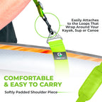 Gradient Fitness Kayak Paddle Board Carrier (Green)Surfboard Straps For Shoulder  Hands-Free Carrying Straps For Paddleboards Wi