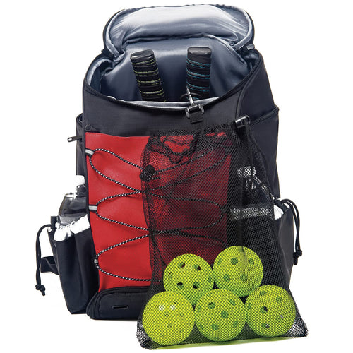 Athletico Pickleball Backpack - Pickleball Bags For Men Or Women Includes Pickleball Ball Holder (Red)