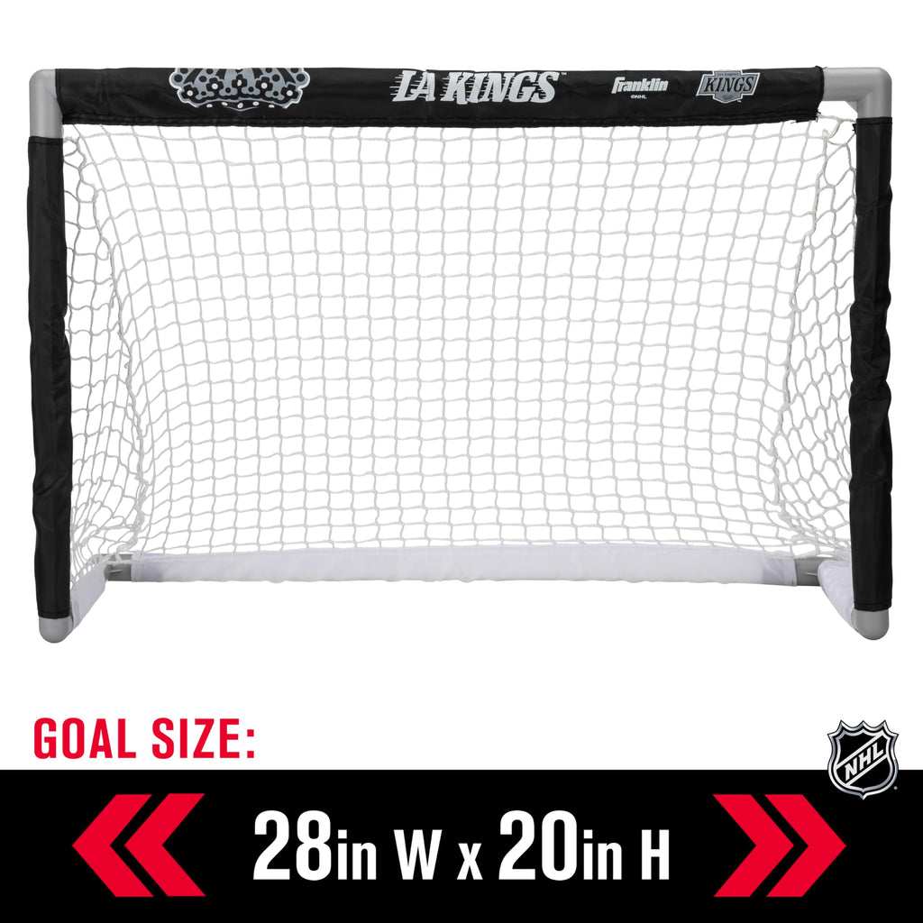 Franklin Sports Nhl La Kings Mini Hockey Set - Kids Indoor Knee Hockey Goal, Ball, + 2 Mini Hockey Stick Combo Set - Youth Nhl T