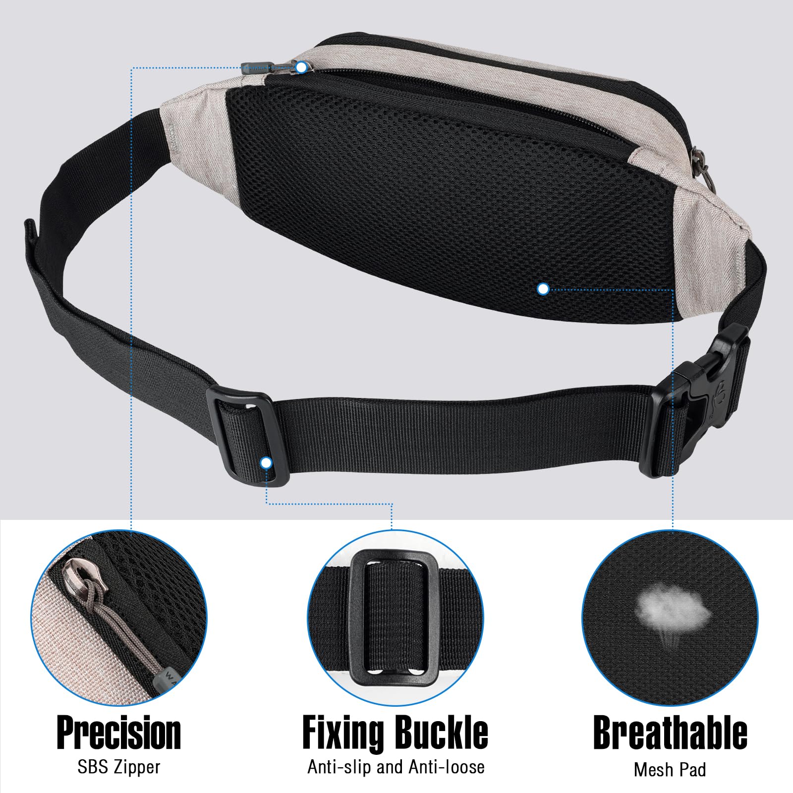 Waterfly Fanny Pack Waist Bag: Runner Small Hip Pouch Bum Bag Running Fannie Pack Phanny Fannypack Waistpack Bumbag Beltbag Spor