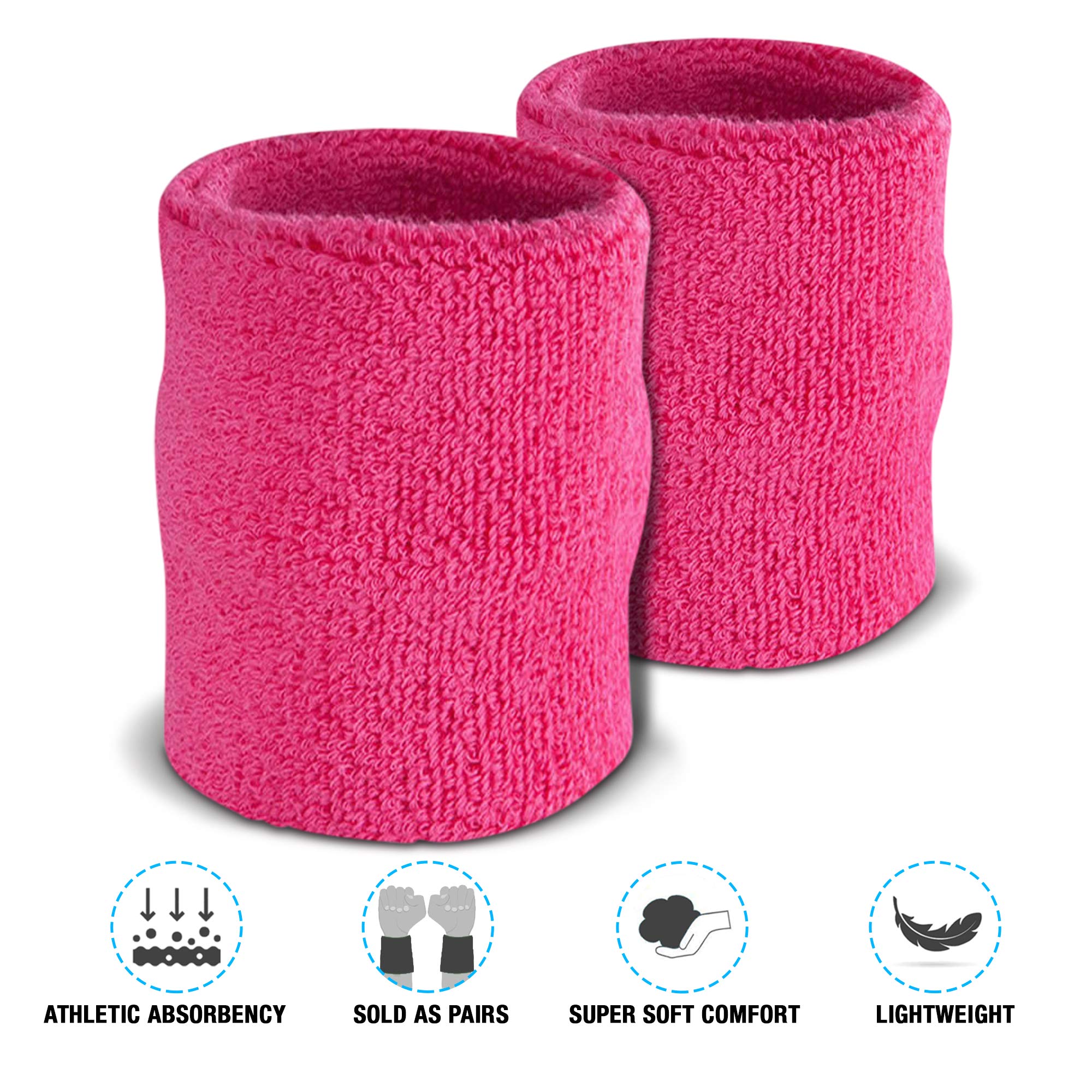 Suddora Arm Sweatbands, Absorbent And Breathable Thick Cotton Bands For Working Out, Gymnastics, Basketball, Tennis, And Footbal