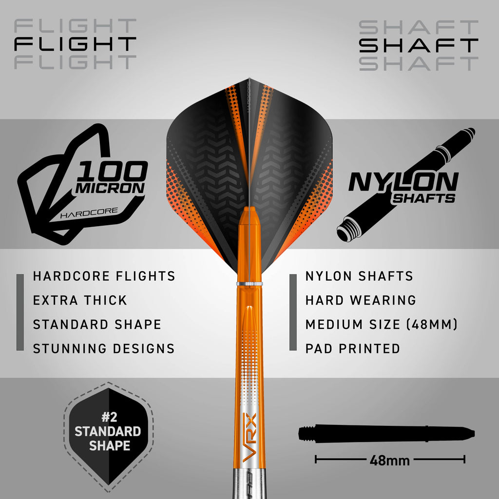 Red Dragon Amberjack 2: 21G Tungsten Darts Set With Flights And Shafts (Stems)