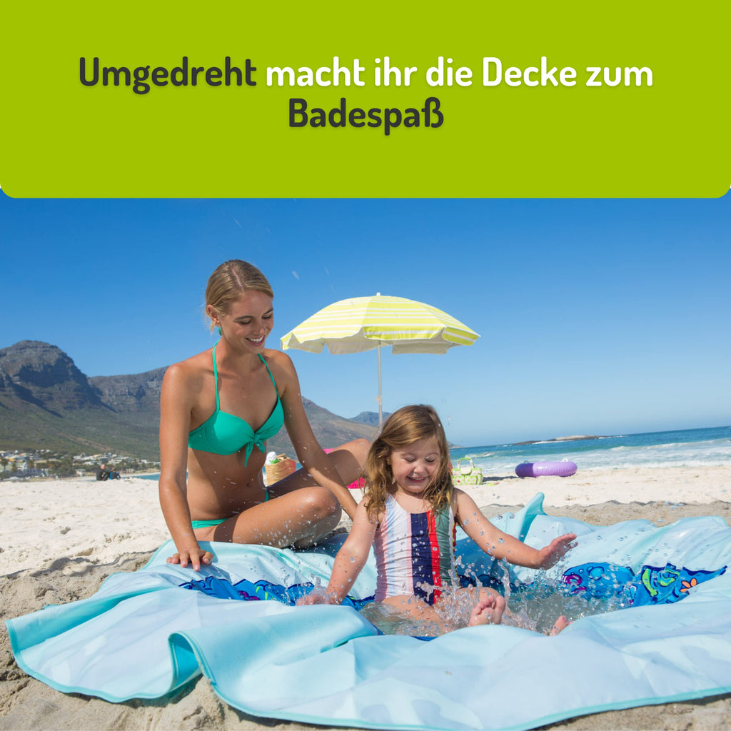 Everearth E Lite Waterproof Beach Blanket & Kiddie Pool, Blue