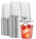 Plasticpro Disposable 10 Oz Crystal Clear Plastic Tumblers With Silver Rim For Partys  Weddings Pack Of 100