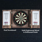 Hathaway Winchester Dartboard & Cabinet Set, Driftwood