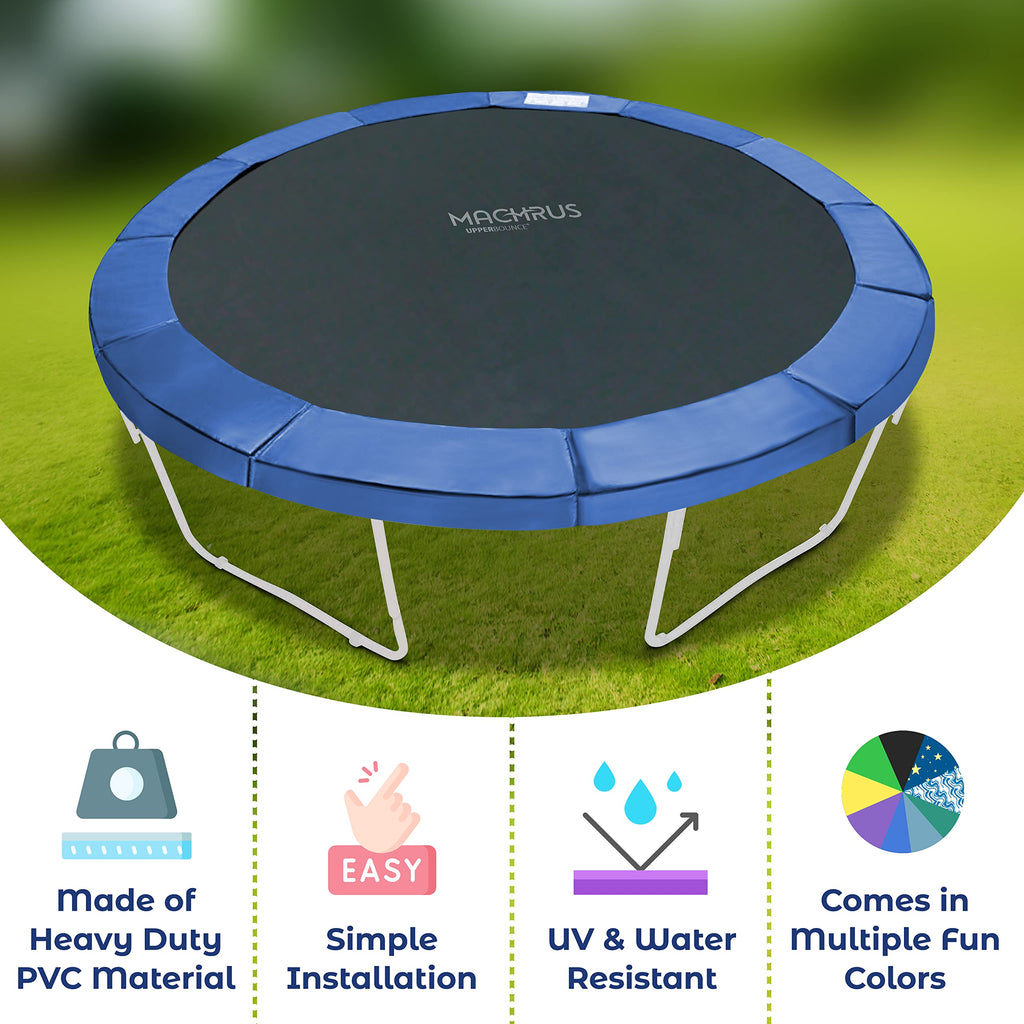 Machrus Upper Bounce Trampoline Replacement Safety Pad 6Ft - 16Ft Round-Trampolines Spring Cover Pvc Trampoline Skirt (Blue, 7.5