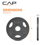Cap Barbell Standard 1-Inch Grip Weight Plates 2.5 Lbs Black, Pack (X4)