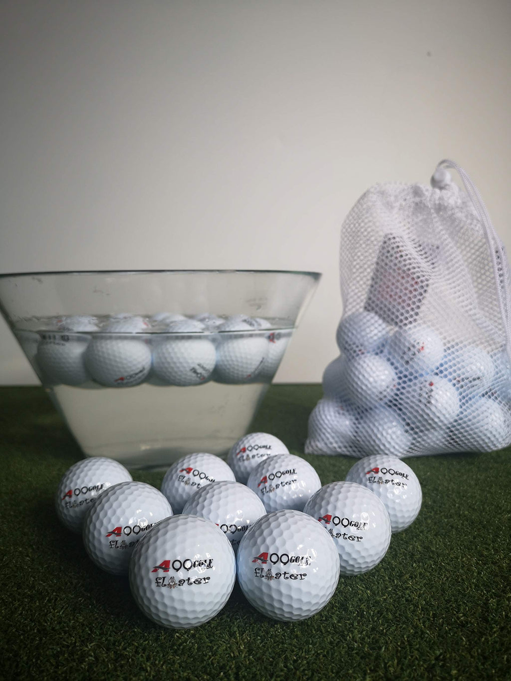 A99 Golf Floating Balls Floater Practice Aid Water Golf Range Pool Pond Balls Water Fun With Golf W/Carry Bag (White 48Pcs)