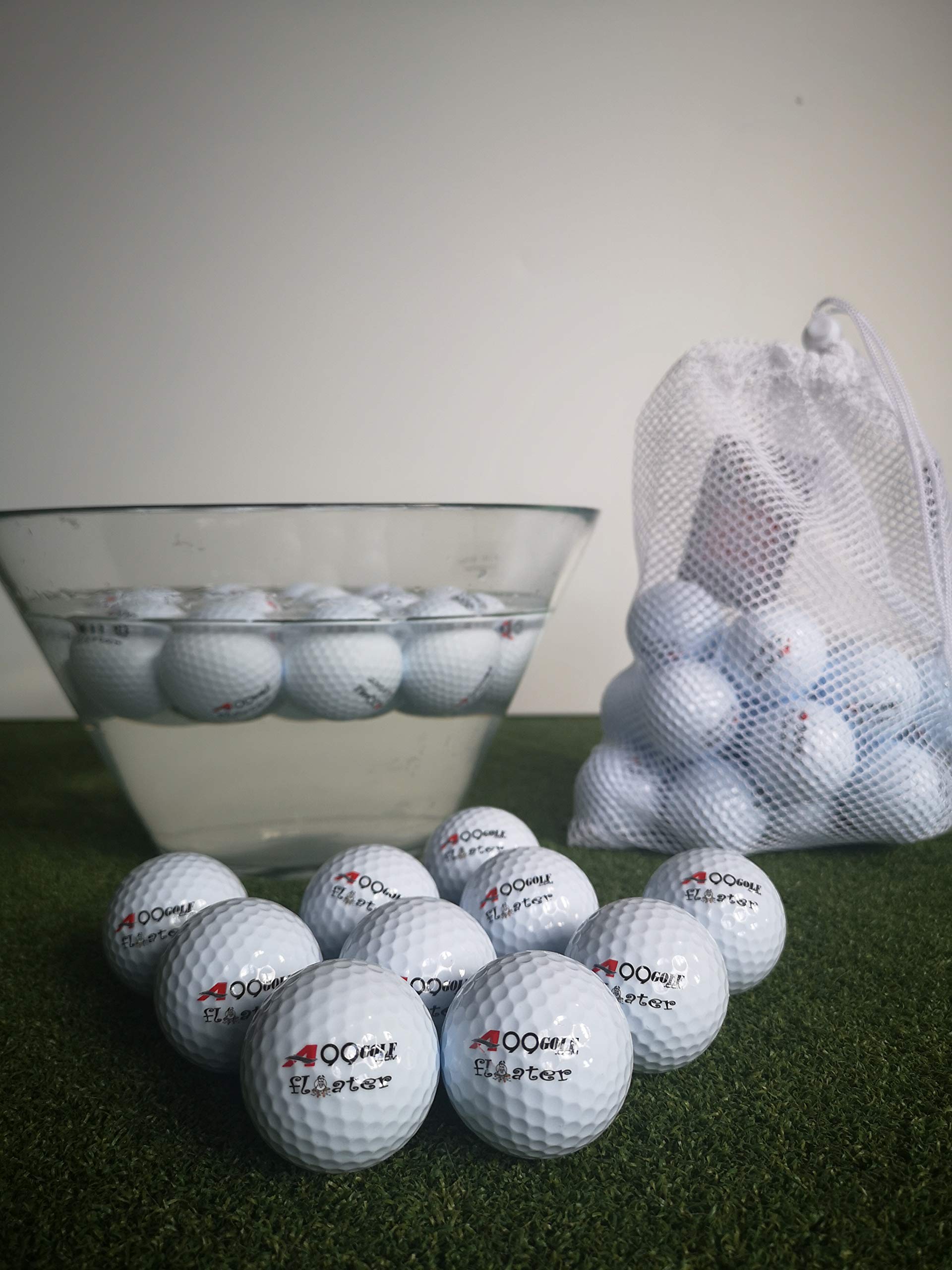 A99 Golf Floating Balls Floater Practice Aid Water Golf Range Pool Pond Balls Water Fun With Golf W/Carry Bag (White 48Pcs)
