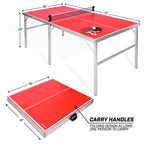 Gosports Mid-Size Table Tennis Game Set - Indoor/Outdoor Portable Table Tennis Game With Net, 2 Table Tennis Paddles And 4 Balls
