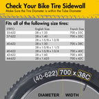 Lotfancy 28'' 700X35/37/38/40/42/43C Bike Tubes, Packof 2, 48Mm Schrader Valve, 700C Road Bicycle Tire Tube