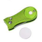 Mile High Life All Metal Foldable Golf Divot Tool With Pop-Up Button & Magnetic Ball Marker (Lime Green Bone)