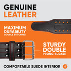 Genuine Leather Gym Weight Belt Workout Belt Weightlifting Gym Belt For Men And Woman Comes (Black/Red, Small)