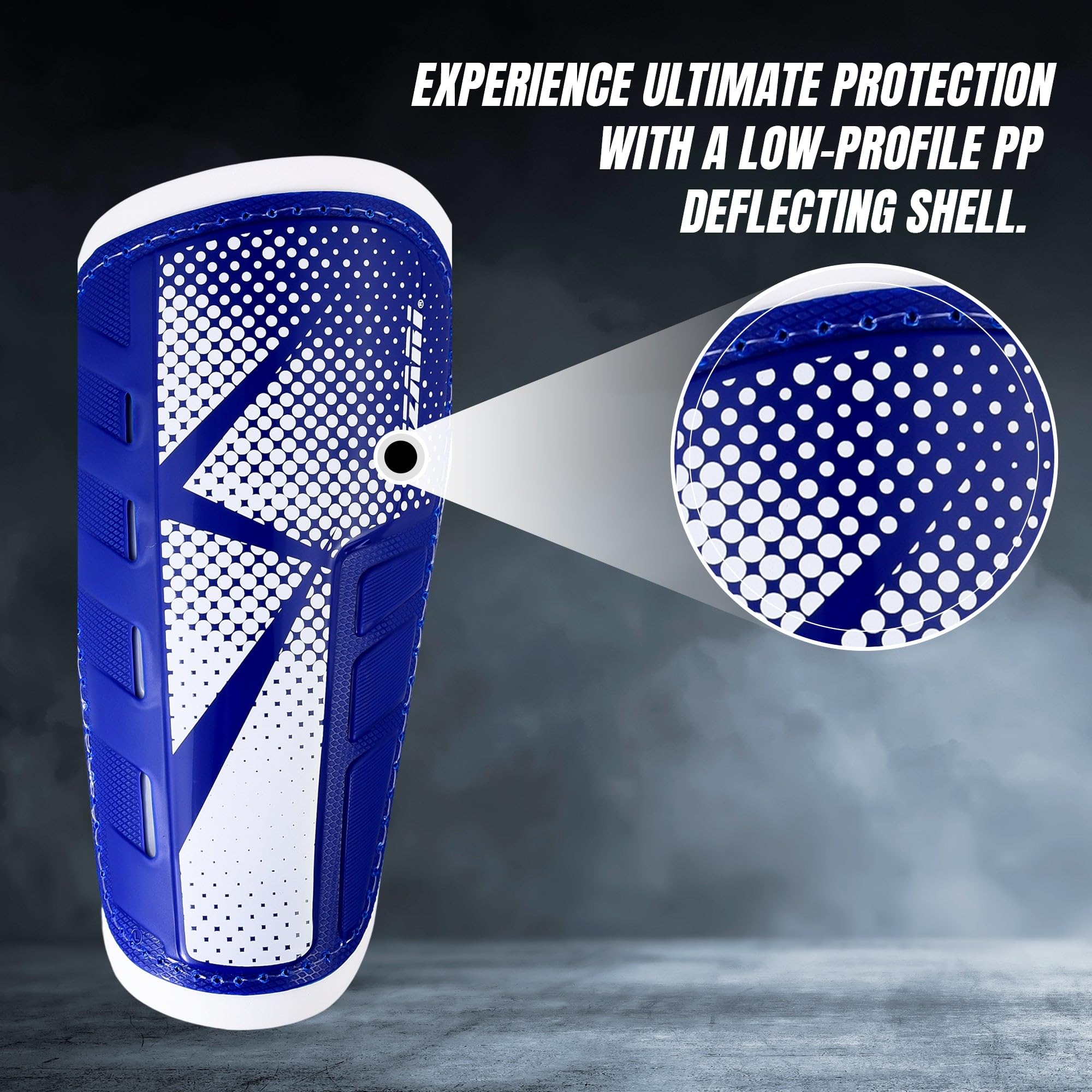 Vizari 'Vector' Slip-In Football Shin Pads For Adults - Blue - Size M