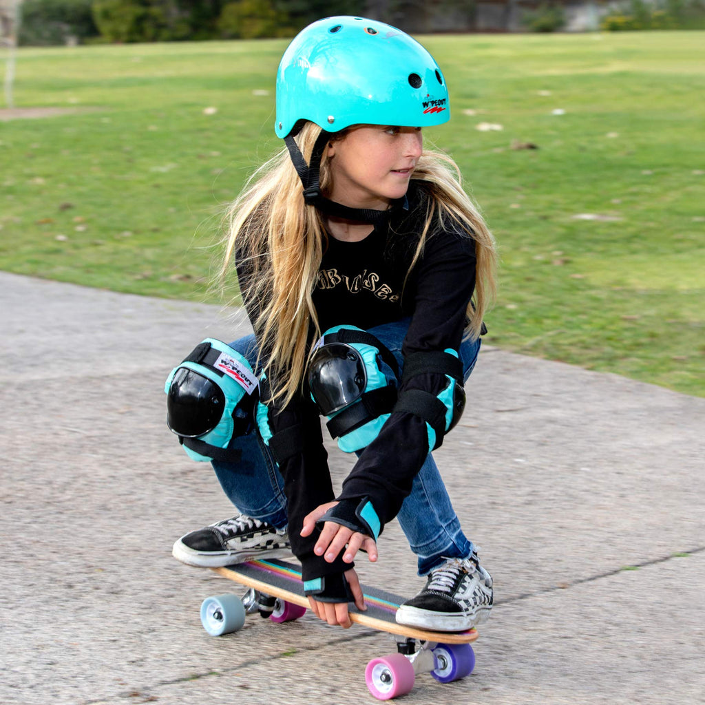 Wipeout Dry Erase Kids Helmet For Bike, Skate, And Scooter, Teal Blue Youth 5+