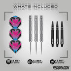 Peter Wright Snakebite Euro 11: 24G Tungsten Darts Set With Flights And Stems