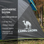 Camel Crown Tents For Camping 4 Person Tent Waterproof Easy Setup Backpacking Tents With Floor Mats 3/4/5 Person Family Tent For