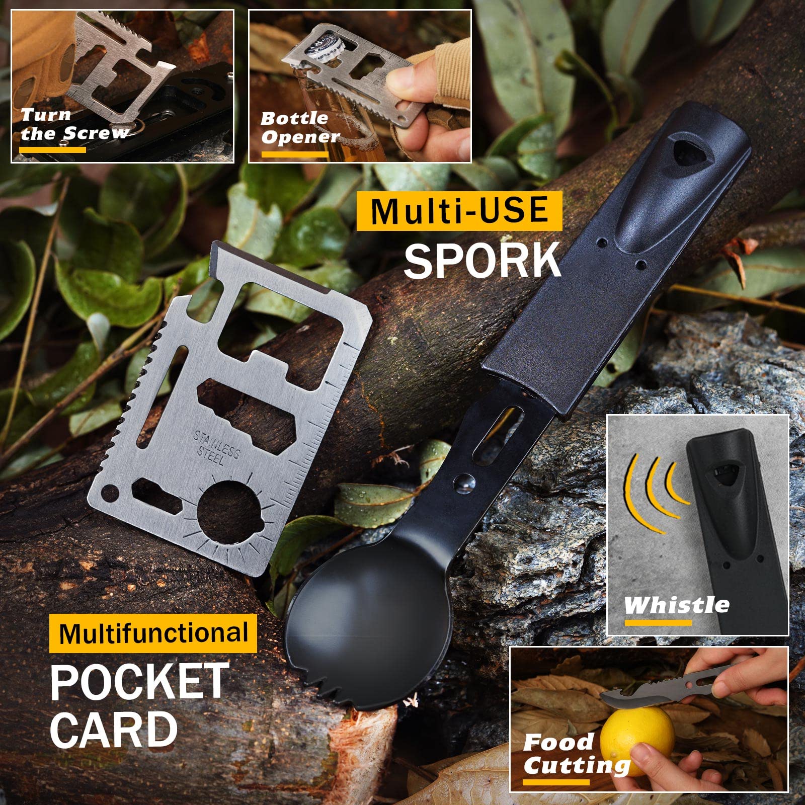 Survival Kit 14 In 1, Survival Gear And Equipment, Gifts For Men Dad Husband Him Valentines Day, Outdoor Fishing Hunting Camping