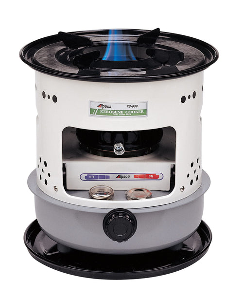 Alpaca Kerosene Cook Stove, 8,500 BTU, Steel Drip Tray, Carry Handles, Pot & Pan Supports - for Camping or Outdoor Cooking, Emer