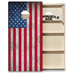 Ace Pro Usa Flag | Professional Cornhole Board Set, No Bounce! Triple Wide Legs, 3/4In Baltic Birch Plywood, Regulation Size, To