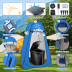 16.5'' Camping Toilet With Pop-Up Privacy Tent Set, Xl Portable Toilet For Camping, Outdoor Showers Changing Rooms, Portable Bat