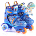 Kids Roller Skates for Beginners - ZOOBLISS Toddler Roller Skates for Boys Ages 3-7 with Light-Up Wheels & 4 Adjustable Sizes, T