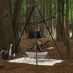 Caroyino 21-Inch Campfire Tripod, 47-Inch Five-Position Telescopic Camping Tripod With Adjustable Suspension Chain, Camping Trip