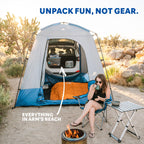 Napier Sportz Suv Tent 9'X9' Waterproof Camping Tent With Universal Vehicle Sleeve And Awning 5 Person Blue/Grey Car Tent
