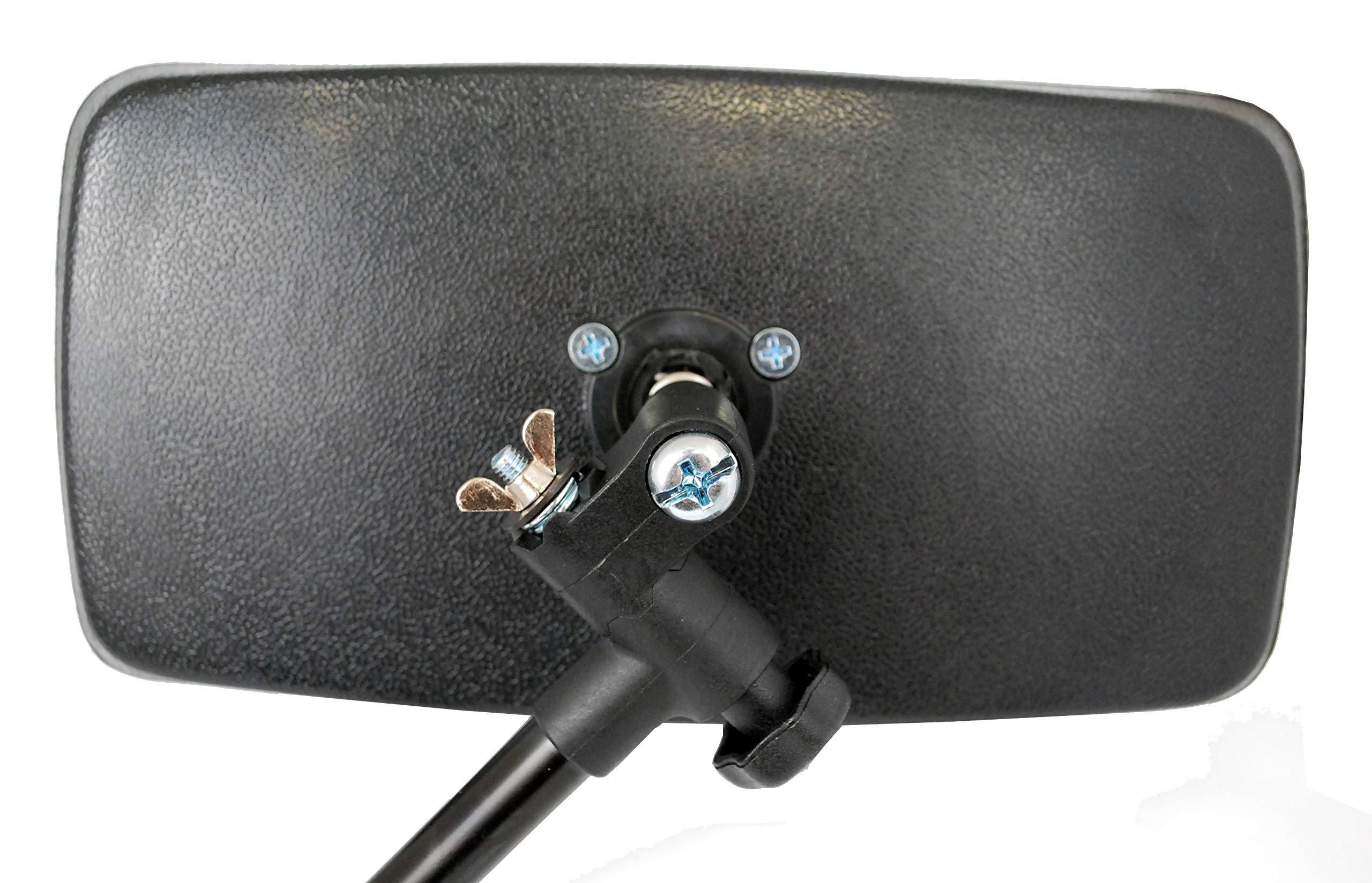 Attwood 13066-7 Universal Adjustable Clamp-On Water Ski Rear View Boat Mirror, Black