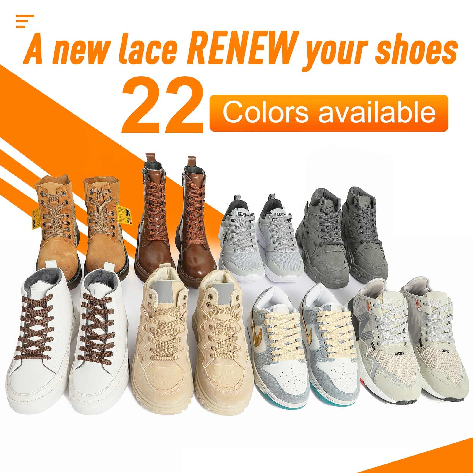 Vsudo Upgrade 43 Double Layer Weave Flat Shoelaces, 516 Wide Flat Shoe Laces For Adults  Kids Sneakers Or Athletic Shoes 1Pair-Y