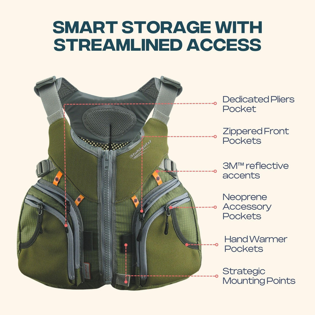 Stohlquist Keeper Fishing Lifejacket (Pfd)-Green-M