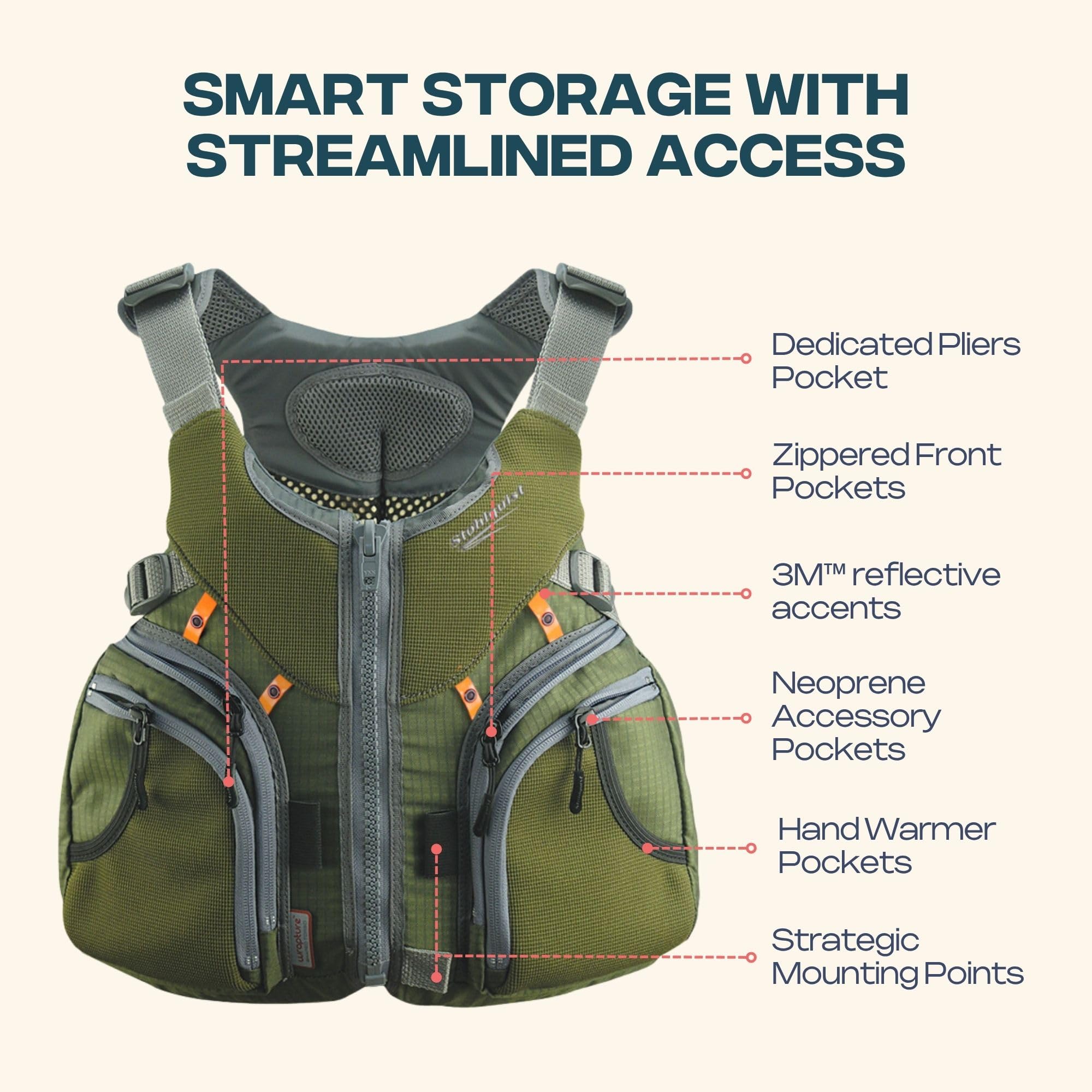 Stohlquist Keeper Fishing Lifejacket (Pfd)-Green-M
