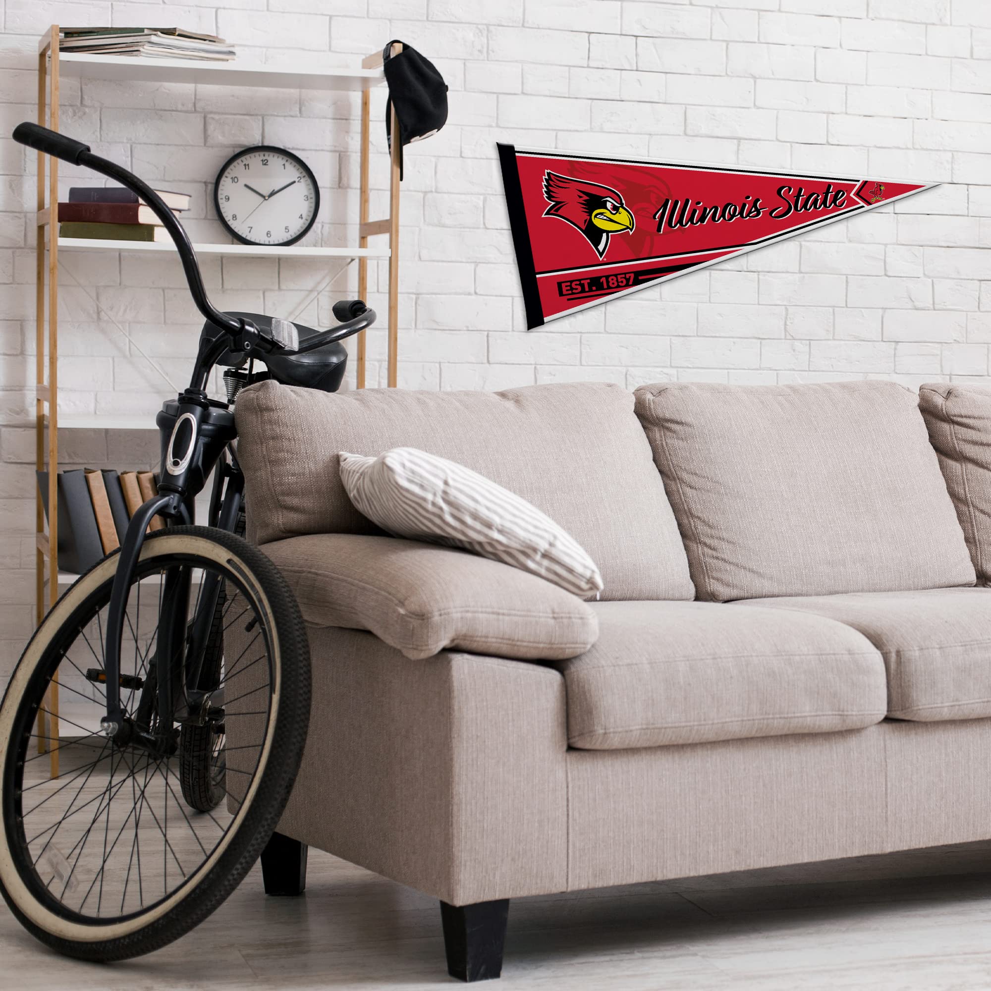 Rico Industries Ncaa Illinois State Redbirds Classic 12'' X 30'' Felt Wall D  Cor Pennant - Great For Home/Bed Room/Man Cave D