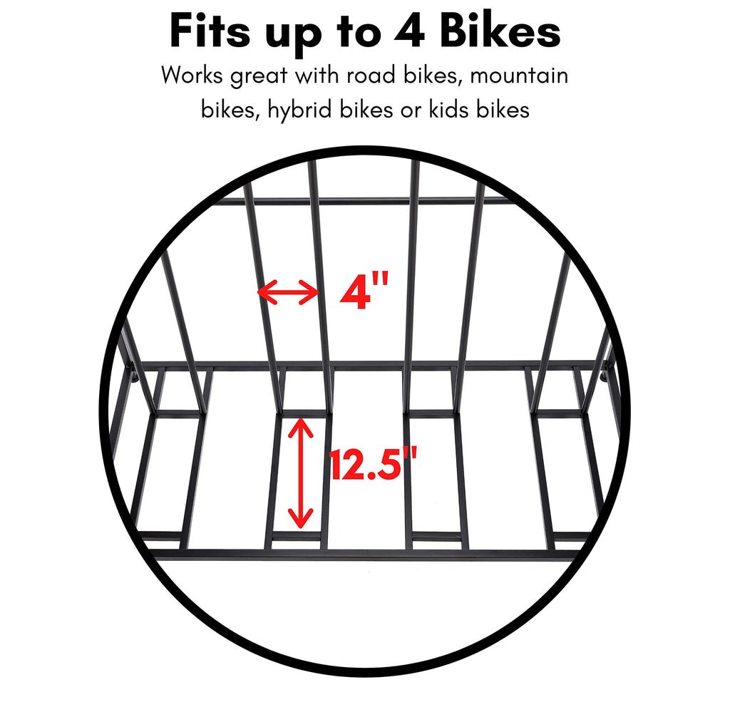 Birdrock Home Bike Rack Garage Storage Floor Stand - Freestanding Organizer For Outdoor Yard - Upright Wall Mount For Scooters,