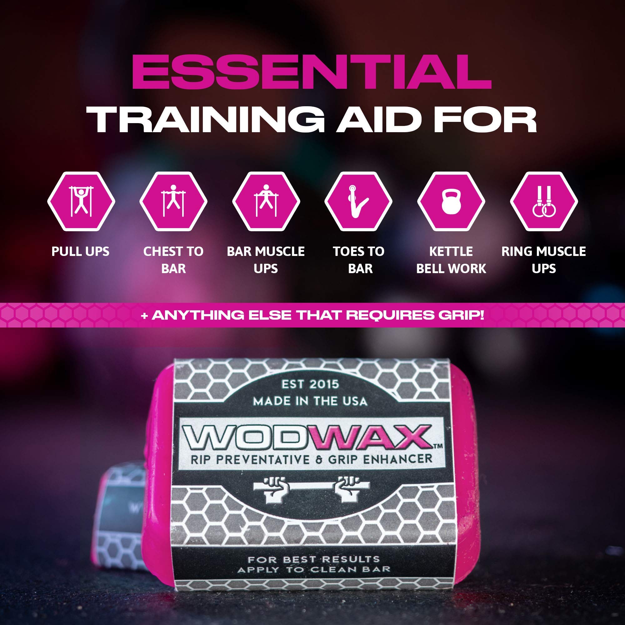 Wodwax 60G Bar - The Original Pull Up Bar Wax For Better Grip