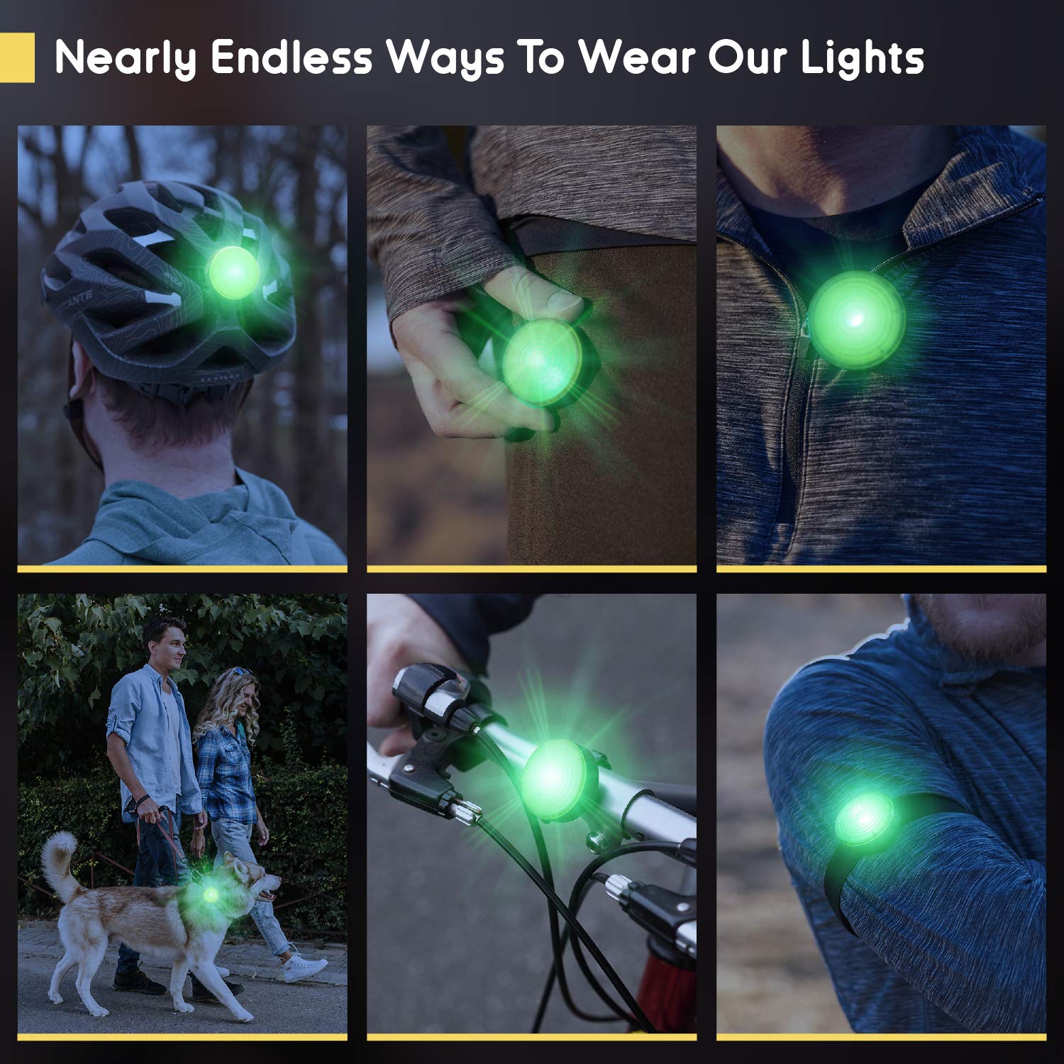 Everbeam E100 Led Safety Lights For Walking At Night - Waterproof Bike Led Light Excellent For Runners, Cycling, Dog Walking, Ka