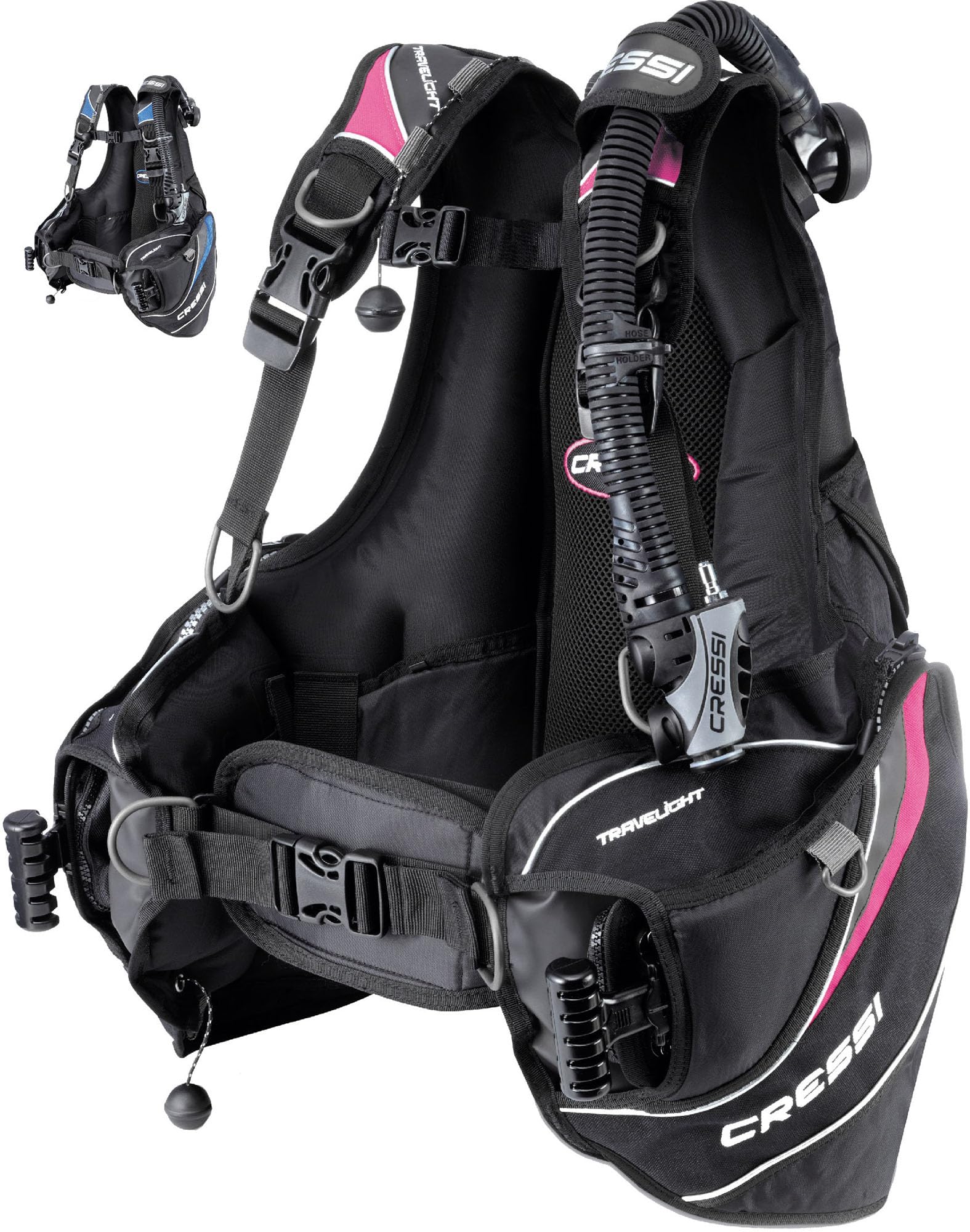 Cressi Travelight Jacket-Style BCDs, Black/Pink, XS