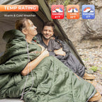 Kingcamp Wearable Sleeping Bag For Adults, Cold Weather & Warm Extra Wide Big & Tall Xl Portable Waterproof Flannel Sleeping Bag