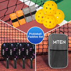 Pickleball Paddles, Usapa Approved Fiberglass Surface Pickleball Set With 4 Pickleball Rackets,4 Pickleball Balls,1 Portable Car