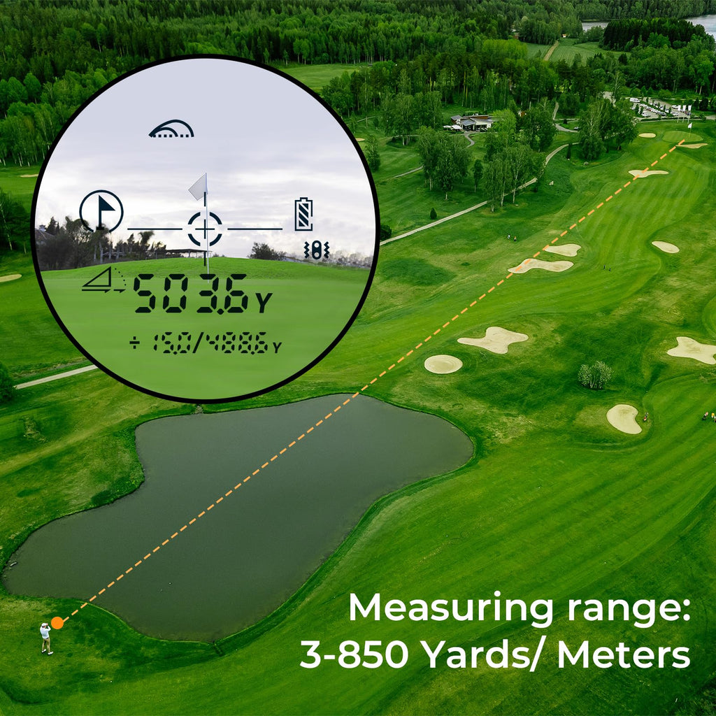 Golf Rangefinder With Slope, Cigman 850 Yards Range Finder Golf, Laser Rangefinder Golfing With Usb Rechargeable, 6X Magnificati