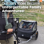 Retrospec Rover Plus Bike Trailer for Kids - Foldable Single/Double Passenger Design with 5-Point Safety Harness, Weather-Resist