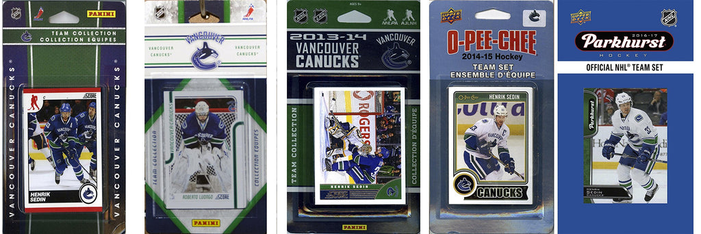 Nhl Vancouver Canucks 5 Different Licensed Trading Card Team Sets